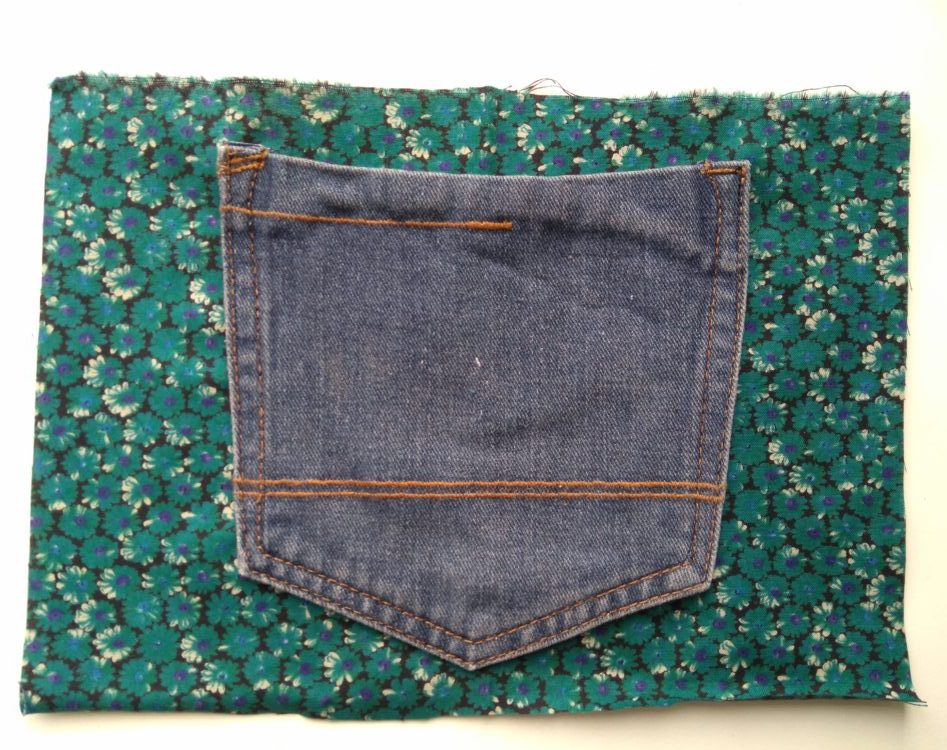 Lomme fra gamle bukser brugt til taske lomme