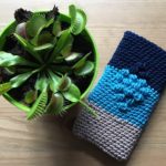 Crochet phone cover with bubble pattern