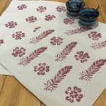 Stencil prints on gift wrapping paper